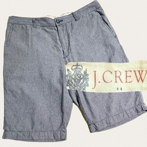 VINTAGE JCrew men’s trouser Bermuda shorts 100% cotton chambray pinstripe 32 y2k